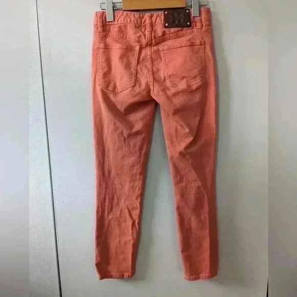 TORY BURCH Alexa Cropped Skinny Coral orange size 24 Stretch - Picture 9 of 15
